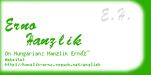 erno hanzlik business card